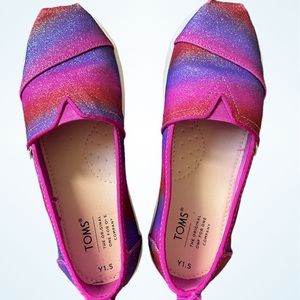 Toms | girls 1.5 purple and pink sparkly shoes